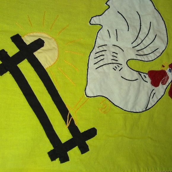 Vintage Other - 🐓Vintage Tablecloth Rooster 35" x 35" VNTG